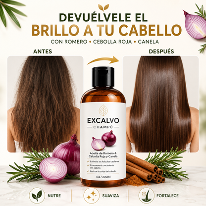 SHAMPOO EXCALVO | FUERZA Y VOLUMEN PARA TU CABELLO 🌱