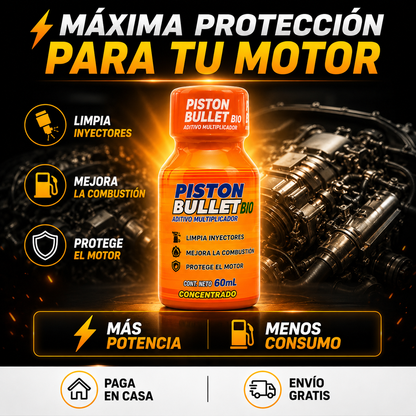 ADITIVO PISTON BULLET BIO | PACK X5 🛒 MÁXIMO RENDIMIENTO ✅