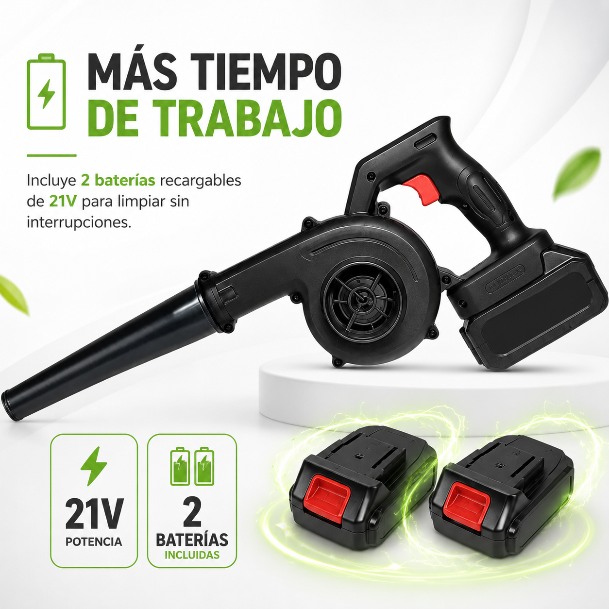 SOPLADOR INALÁMBIRCO DE 21 VLT⚡ INCLUYE ESTUCHE  PLASTICO  + 2 BATERÍAS  🔋