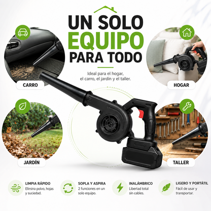 SOPLADOR INALÁMBIRCO DE 21 VLT⚡ INCLUYE ESTUCHE  PLASTICO  + 2 BATERÍAS  🔋