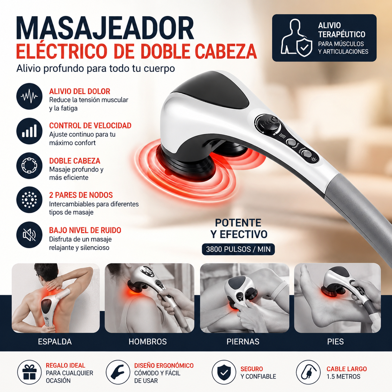 Masajeador Corporal B2000 Profesional- Alivio instantaneo✨
