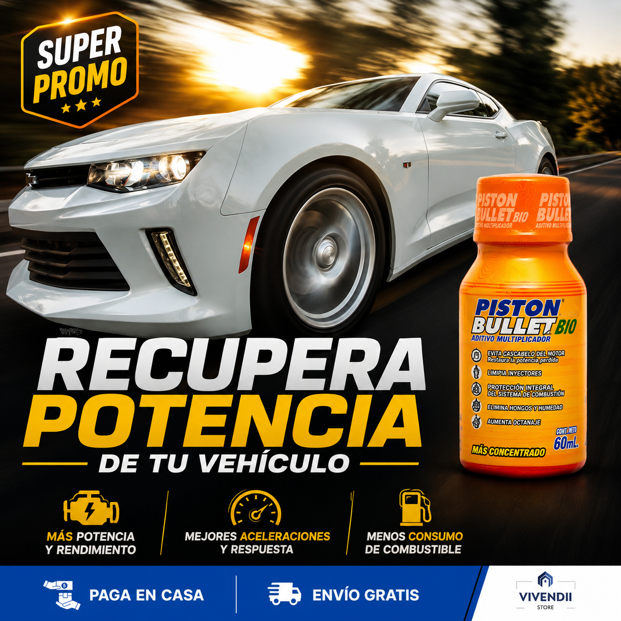 ADITIVO PISTON BULLET BIO | PACK X5 🛒 MÁXIMO RENDIMIENTO ✅