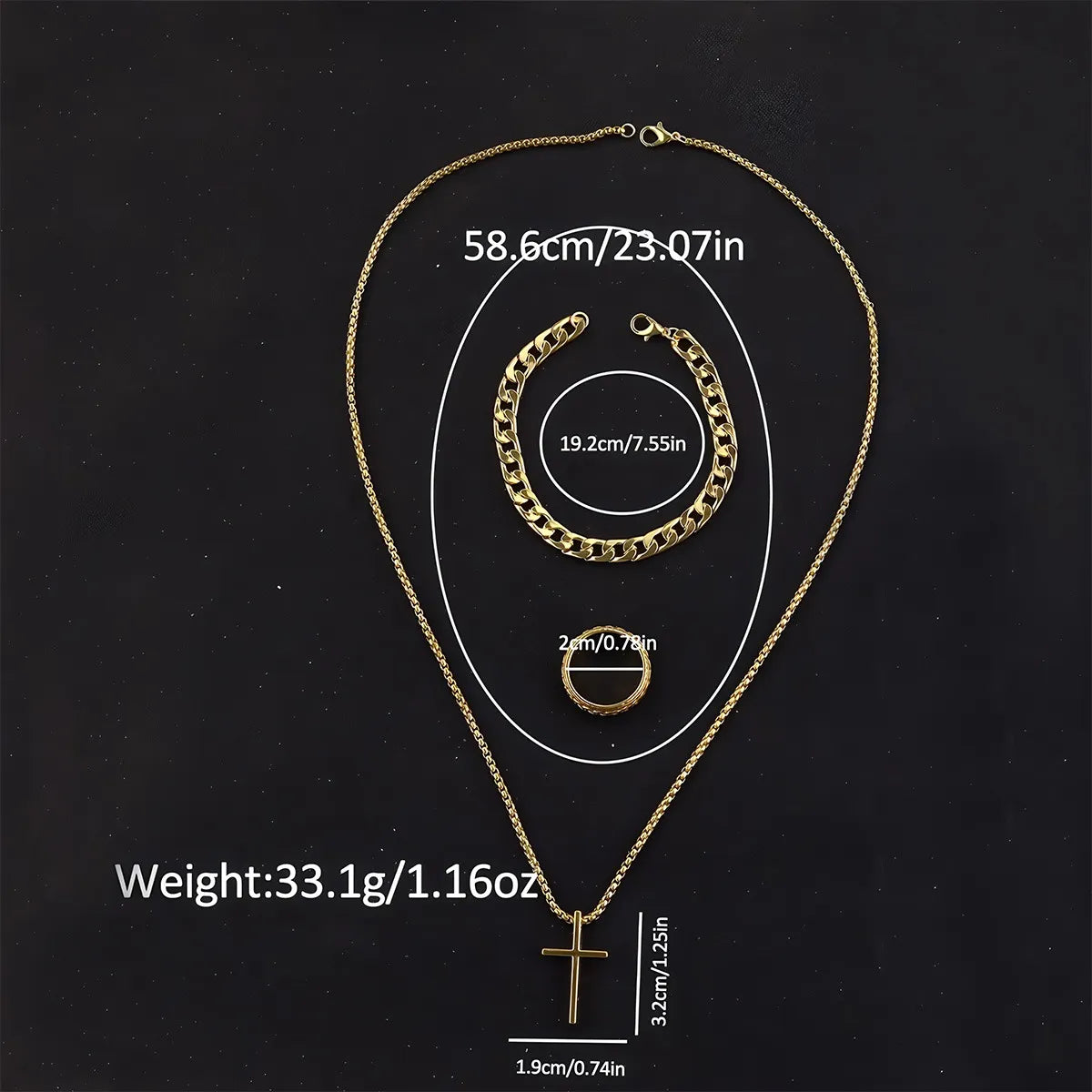 Combo 4 en 1 Elegancia Total: Reloj + Cadena + Pulsera + Anillo 💎