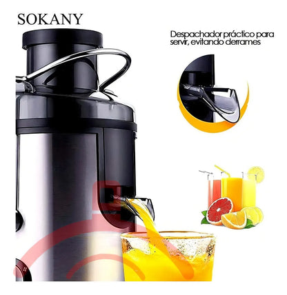 Extractor de Jugos SOKANY 1.6 L de 800w | Jugo fresco y natural en segundos — sin esfuerzo 👌| Súper PROMO por Navidad 🎁