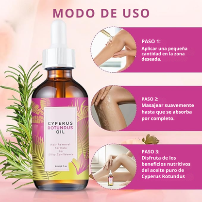 Aceite Cyperus Rotundus 30ml: Disminuye el Crecimiento del Vello y Recupera la Suavidad de Tu Piel 💚