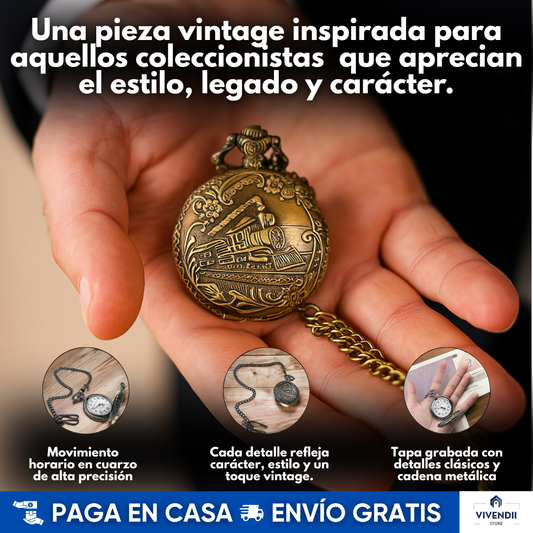 Reloj de Bolsillo Ferrocarril Cobrizado | Revive el encanto vintage que todo coleccionista valora | No solo marca la hora, marca historia y elegancia ✨