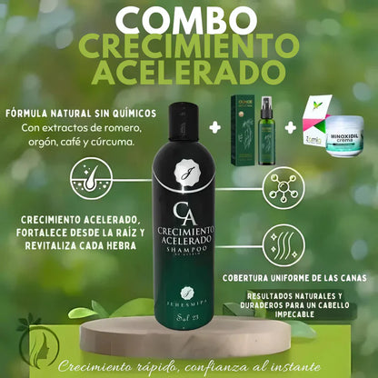 ¡No te quedes calvo! 🌿 Kit Capilar PRO: 1 Shampoo + 1 Minoxidil + 1 Ouhoe