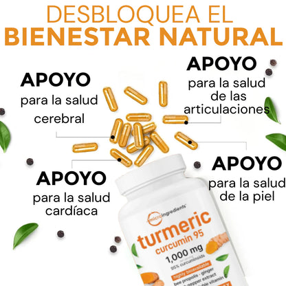 Turmeric Curcuma 60 Cápsulas: Apoyo Natural Para El Bienestar De Tus Articulaciones 💪