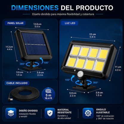 Reflector Solar Inteligente Con Sensor de Movimiento ☀️
