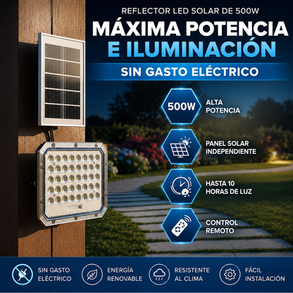 Reflector solar 500W: Alta eficiencia + Ahorro en el recibo de la Luz