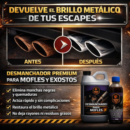Desmanchador Premium para Mofles y Exostos – Recupera el brillo sin ir al Taller 🛠️