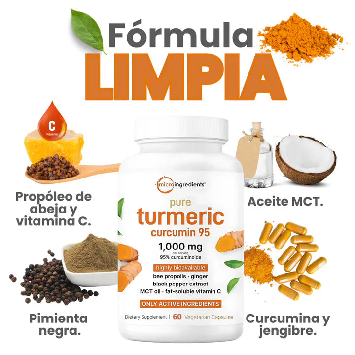 Turmeric Curcuma 60 Cápsulas: Apoyo Natural Para El Bienestar De Tus Articulaciones 💪