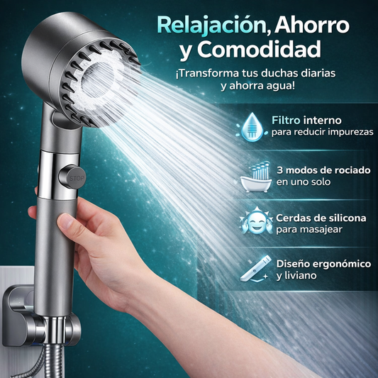 Cabezal de Ducha Multifuncional con Filtro – Relajación, Ahorro y Comodidad 🚿💧