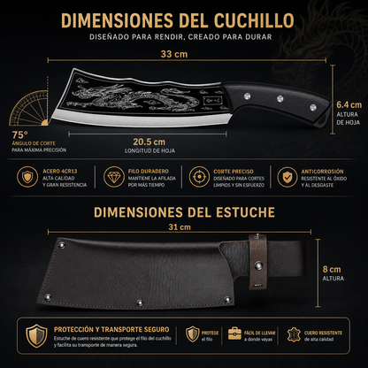 Cuchillo Samurai Dragon: Corte Preciso y Potente 🔪