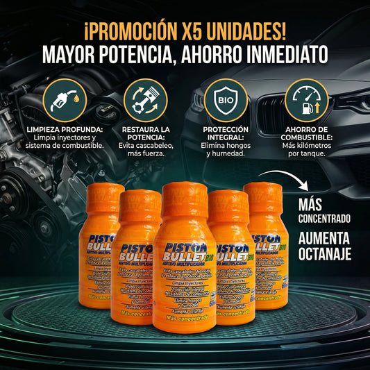 Aditivo Piston Bullet Bio PROMO X5 | 🛒 Máximo Rendimiento + Ahorro Garantizado ✅