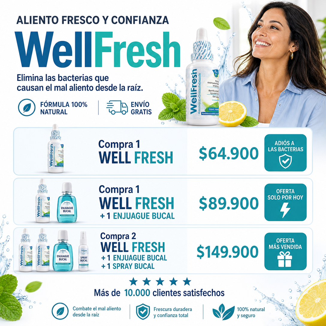 WELL FRESH | ELIMINA BACTERIAS QUE CAUSAN MAL ALIENTO ✨ 🦠