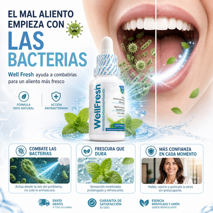 WELL FRESH | ELIMINA BACTERIAS QUE CAUSAN MAL ALIENTO ✨ 🦠