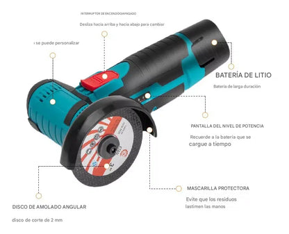 Mini Pulidora Angular Inalámbrica + FULL Accesorios ⚡🔧
