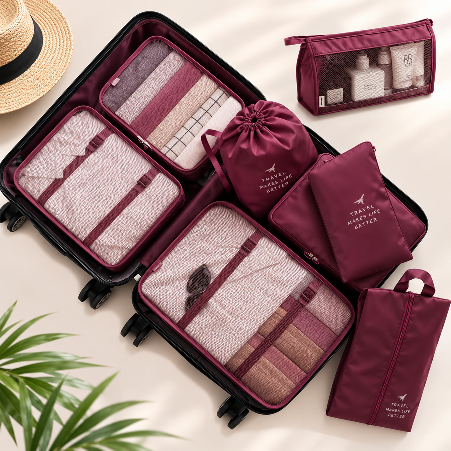 SET ORGANIZADOR DE MALETAS 🧳 | INCLUYE 6 PIEZAS ⭐️ EMPACA ORDENADO DESDE HOY 🛒